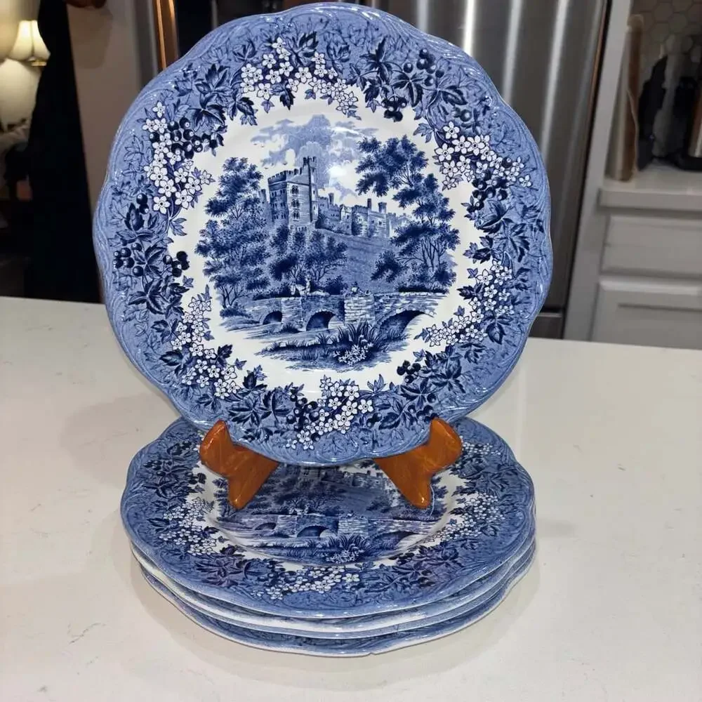 Vintage J & G Meakin Romantic England Haddon Hall Dinner Plate Set Of 5